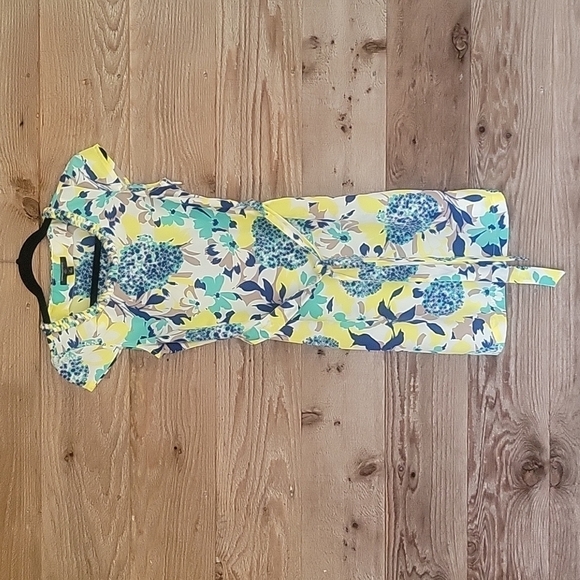 Banana Republic Floral Dress with Braided Neckline Size 0 Petite - Picture 1 of 5